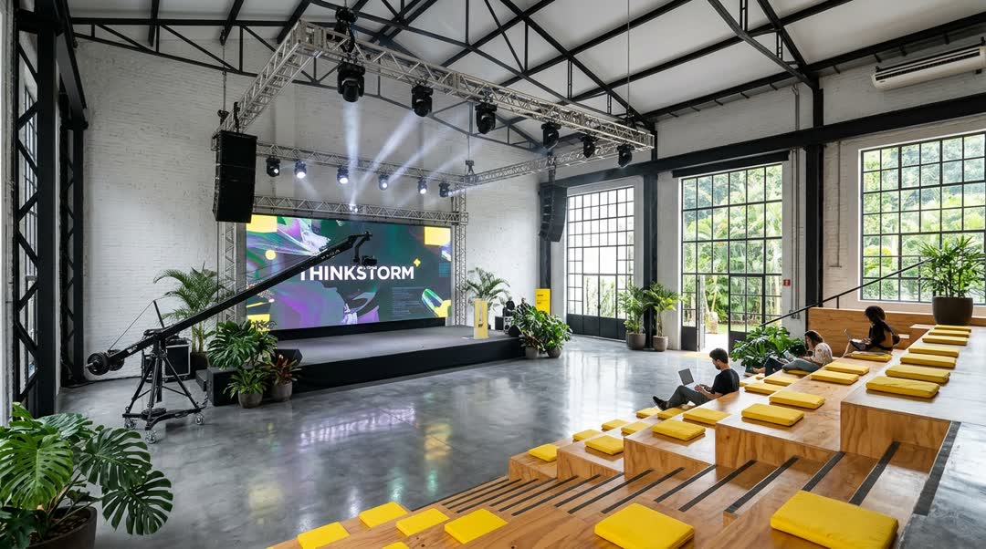 O palco que lança